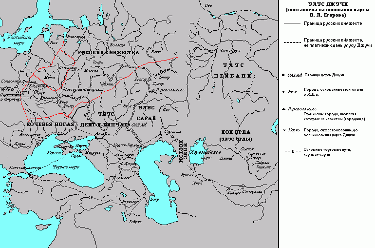 Карта улуса Джучи